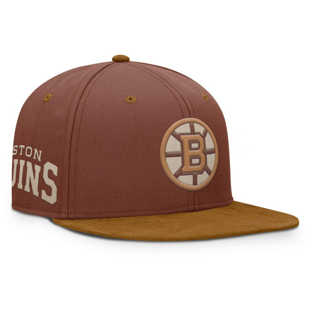 Boston Bruins Fanatics Fall Leaves Acreage Snapback Hat - Brown Hats