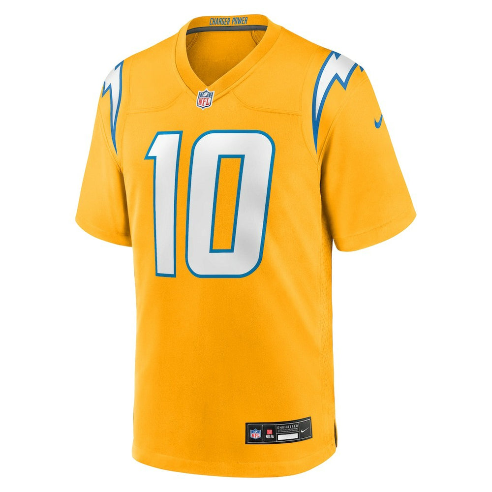 Justin Herbert Los Angeles Chargers Youth Alternate Charger Power Game Player Jersey - Gold outlet