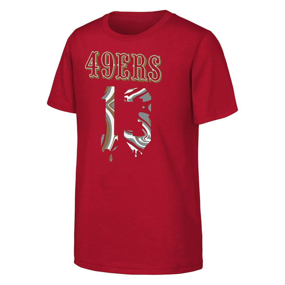 Brock Purdy San Francisco 49ers Outerstuff Youth Mainliner Drip Player Name & Number T-Shirt - Scarlet discount
