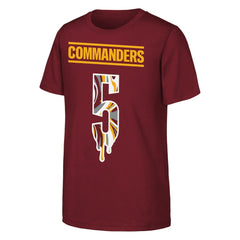 Jayden Daniels Washington Commanders Outerstuff Youth Mainliner Drip Player Name & Number T-Shirt - Burgundy on sale