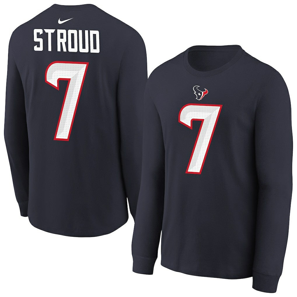 C.J. Stroud Houston Texans Youth Player Name & Number Long Sleeve T-Shirt - Navy outlet