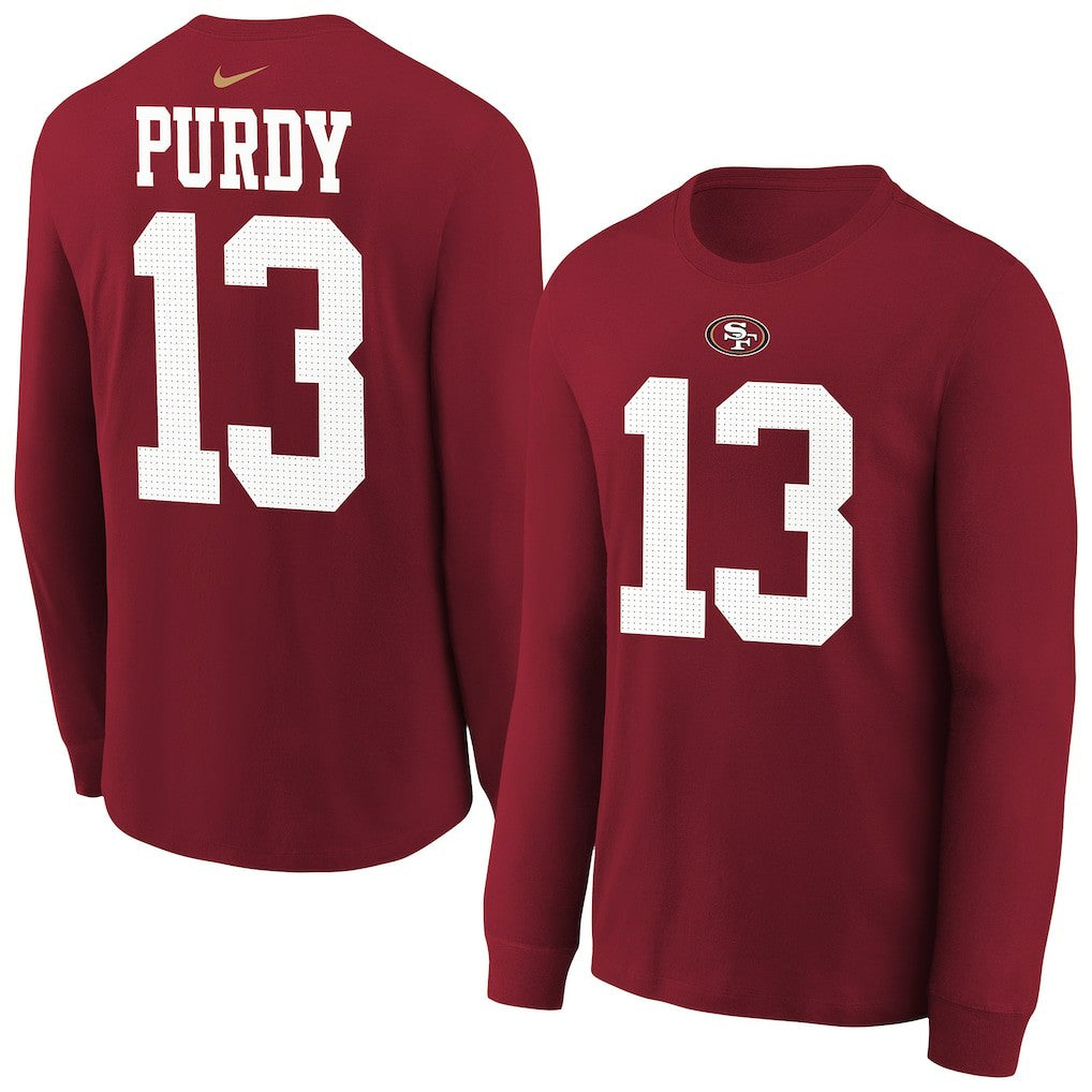 Brock Purdy San Francisco 49ers Youth Player Name & Number Long Sleeve T-Shirt - Scarlet on sale