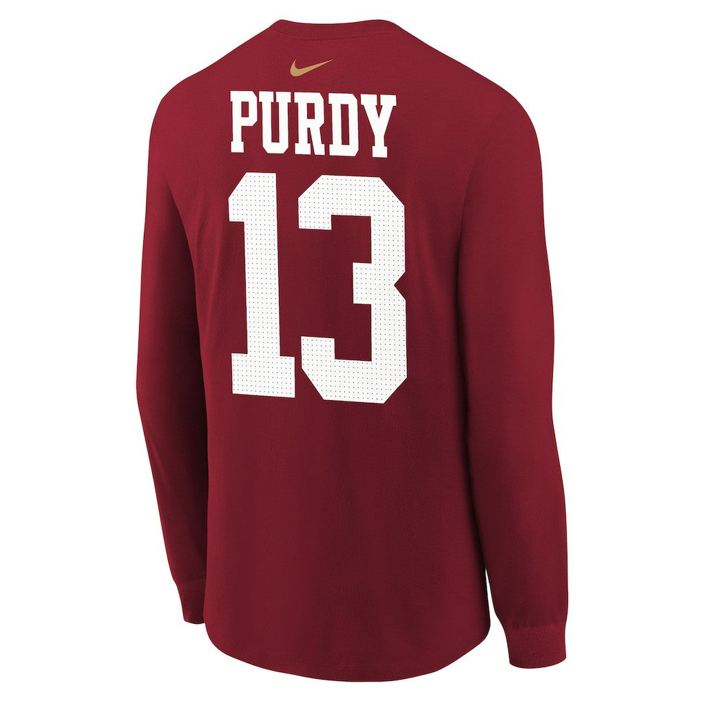 Brock Purdy San Francisco 49ers Youth Player Name & Number Long Sleeve T-Shirt - Scarlet on sale