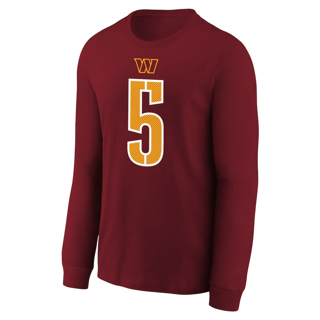 Jayden Daniels Washington Commanders Youth Player Name & Number Long Sleeve T-Shirt - Burgundy outlet