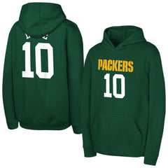 Jordan Love Green Bay Packers Outerstuff Mainliner Player Name & Number Hoodie - Green for sale
