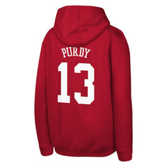 Brock Purdy San Francisco 49ers Outerstuff Mainliner Player Name & Number Hoodie - Scarlet on sale