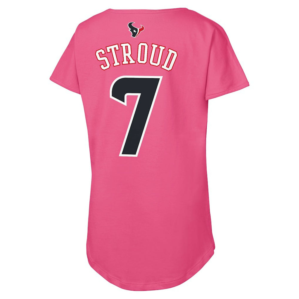 C.J. Stroud Houston Texans Outerstuff Girls Youth Player Name & Number T-Shirt - Pink online