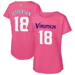 Justin Jefferson Minnesota Vikings Outerstuff Girls Youth Player Name & Number T-Shirt - Pink for sale