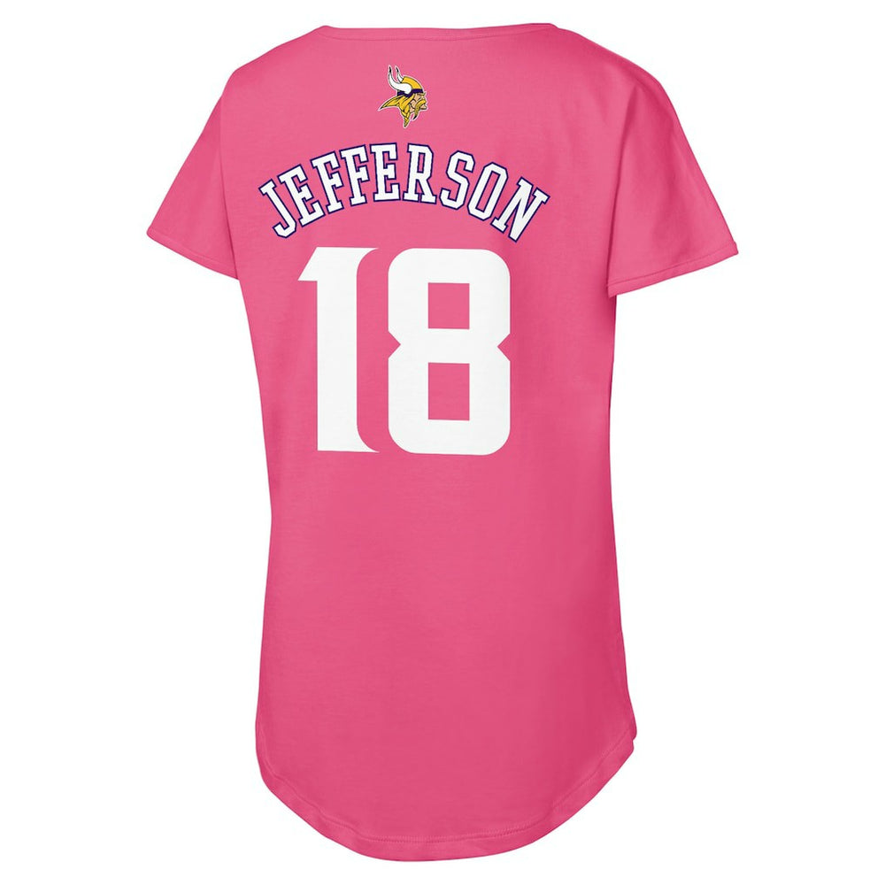 Justin Jefferson Minnesota Vikings Outerstuff Girls Youth Player Name & Number T-Shirt - Pink for sale