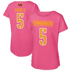 Jayden Daniels Washington Commanders Outerstuff Girls Youth Player Name & Number T-Shirt - Pink cheap