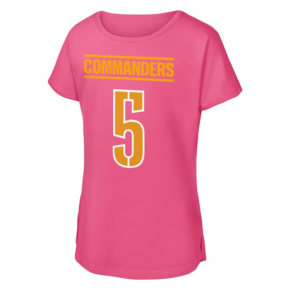 Jayden Daniels Washington Commanders Outerstuff Girls Youth Player Name & Number T-Shirt - Pink cheap
