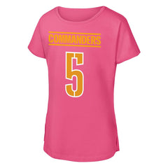 Jayden Daniels Washington Commanders Outerstuff Girls Youth Player Name & Number T-Shirt - Pink cheap