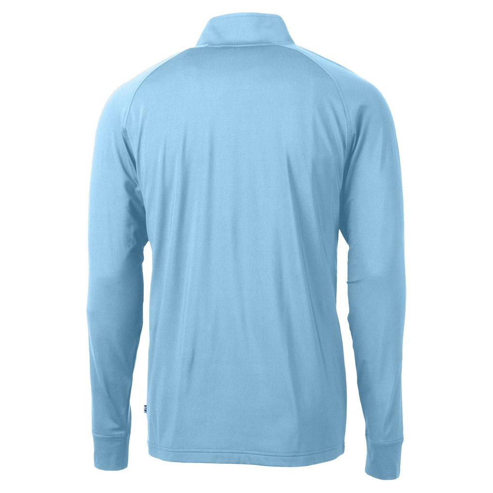 New York Jets Cutter & Buck Raglan Adapt Eco Knit Stretch Recycled Quarter-Zip Top - Powder Blue online