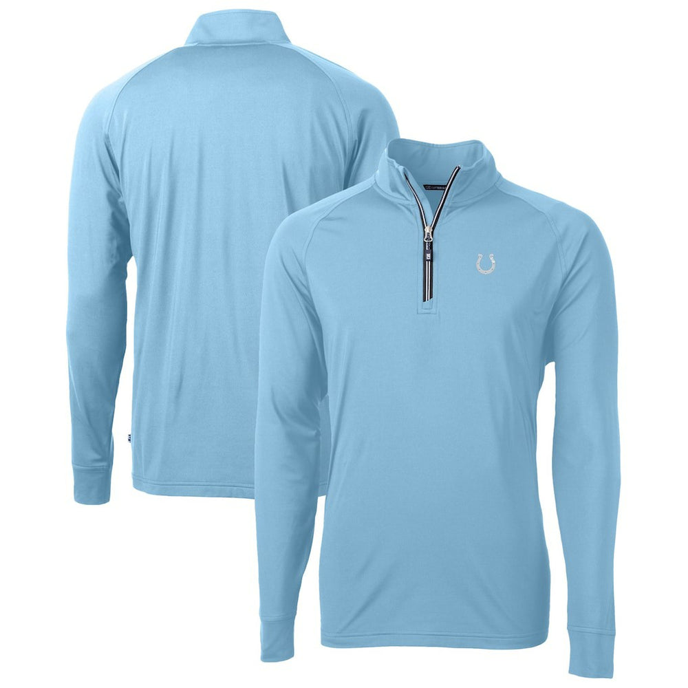 Indianapolis Colts Cutter & Buck Raglan Adapt Eco Knit Stretch Recycled Quarter-Zip Top - Powder Blue discount