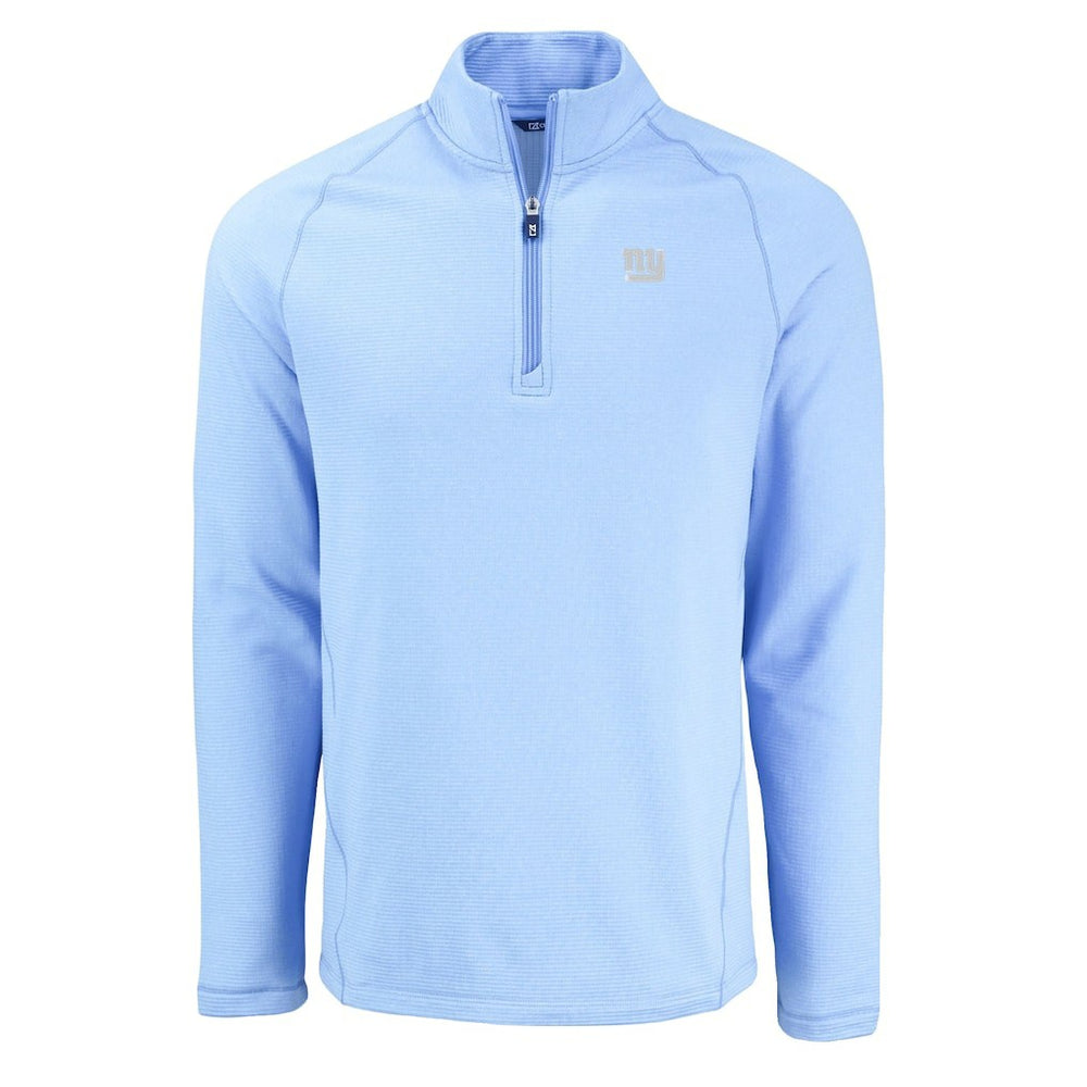 New York Giants Cutter & Buck Peshastin Eco Fleece Recycled Raglan Quarter-Zip Top - Powder Blue outlet