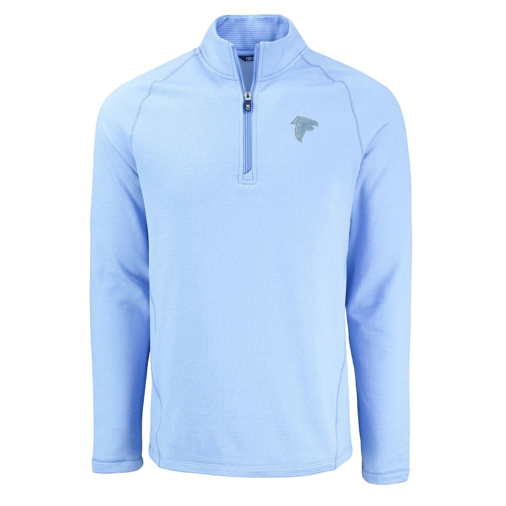 Atlanta Falcons Cutter & Buck Peshastin Eco Fleece Recycled Raglan Half-Zip Top - Powder Blue for sale