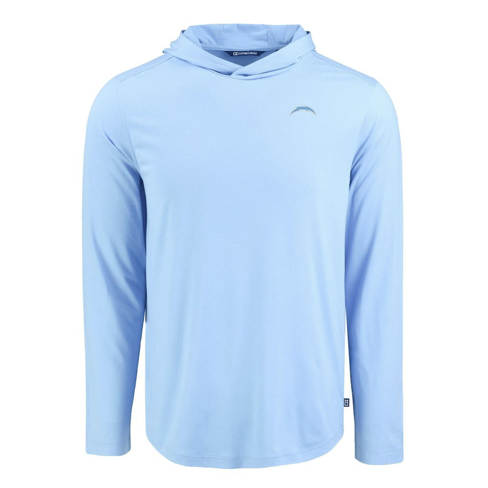 Los Angeles Chargers Men's Cutter & Buck Coastline Epic Comfort Eco Recycled Men's Hooded Shirt - Powder Blue outlet