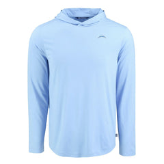 Los Angeles Chargers Men's Cutter & Buck Coastline Epic Comfort Eco Recycled Men's Hooded Shirt - Powder Blue outlet