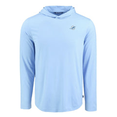 Miami Dolphins Men's Cutter & Buck Coastline Epic Comfort Eco Recycled Men's Hooded Shirt - Powder Blue sale