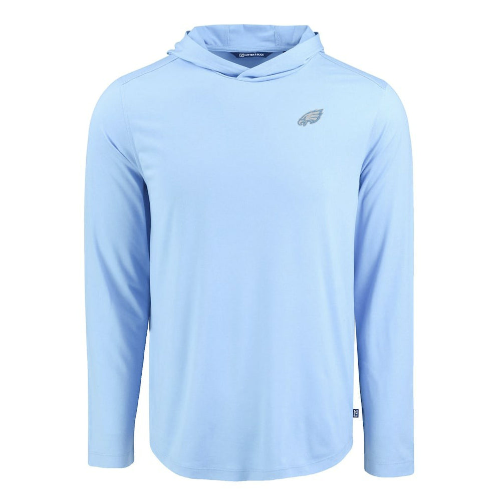 Philadelphia Eagles Men's Cutter & Buck Coastline Epic Comfort Eco Recycled Men's Hooded Shirt - Powder Blue sale