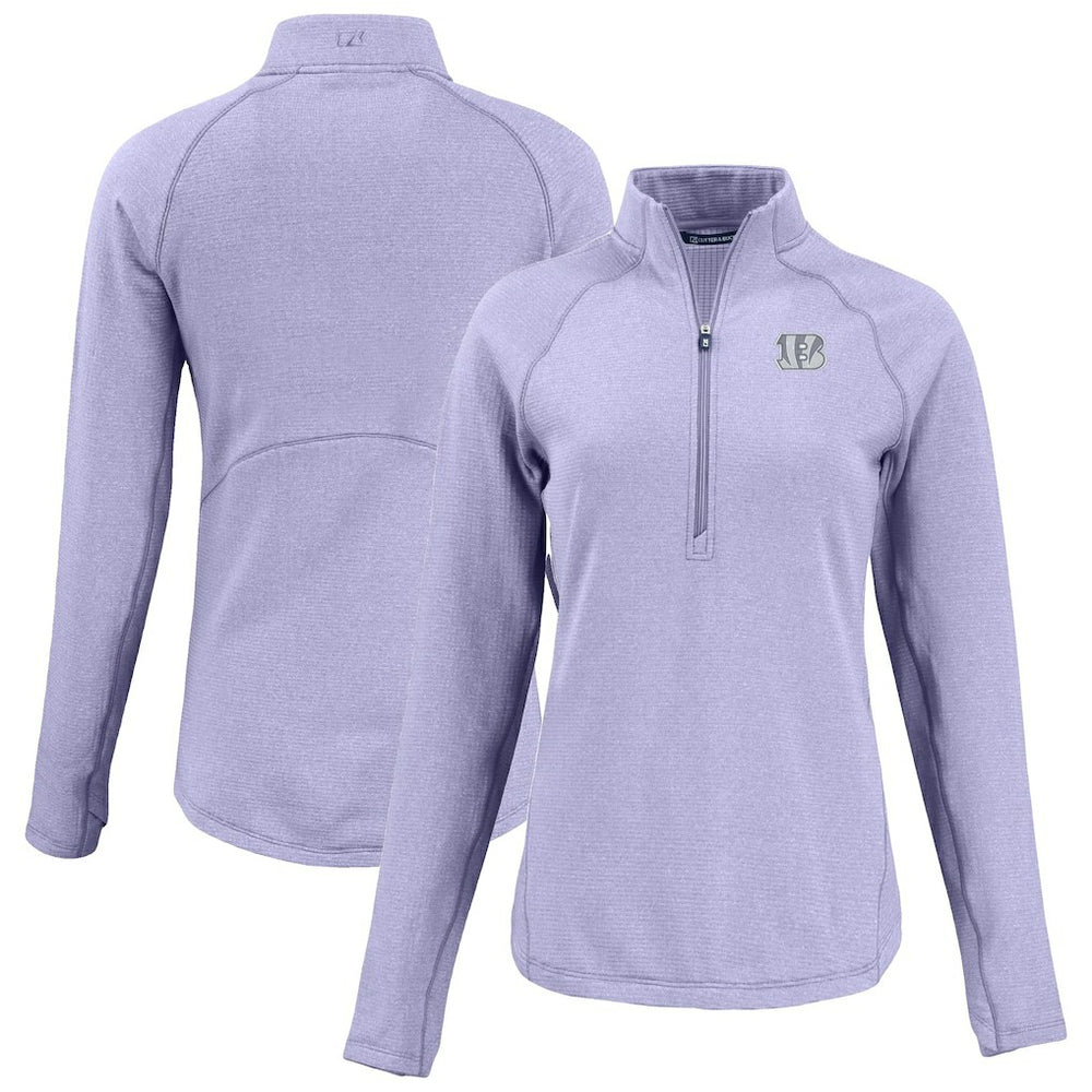 Cincinnati Bengals Cutter & Buck Women's Peshastin Eco Fleece Recycled Half-Zip Top - Purple discount