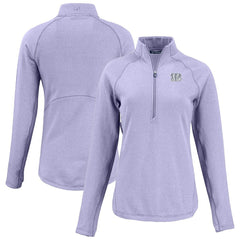 Cincinnati Bengals Cutter & Buck Women's Peshastin Eco Fleece Recycled Half-Zip Top - Purple discount