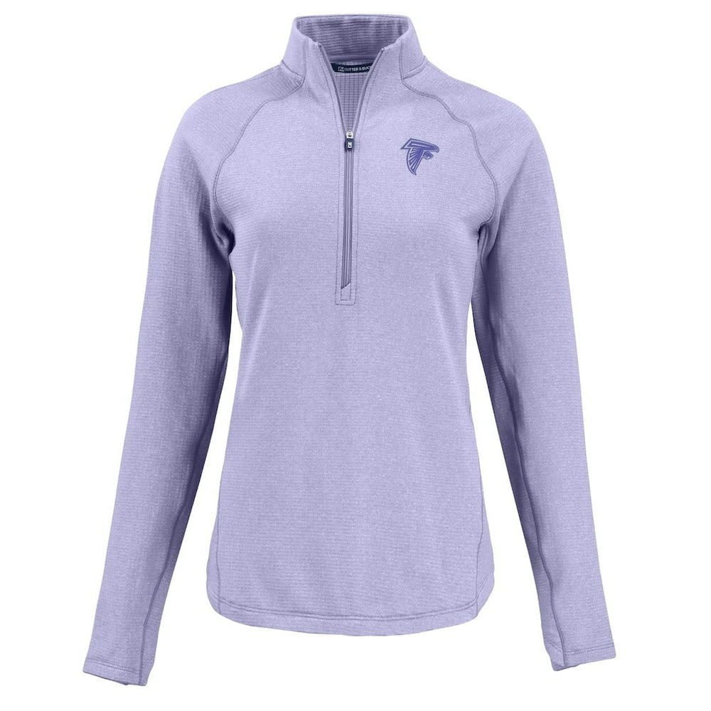Atlanta Falcons Cutter & Buck Women's Peshastin Eco Fleece Recycled Half-Zip Top - Purple on sale