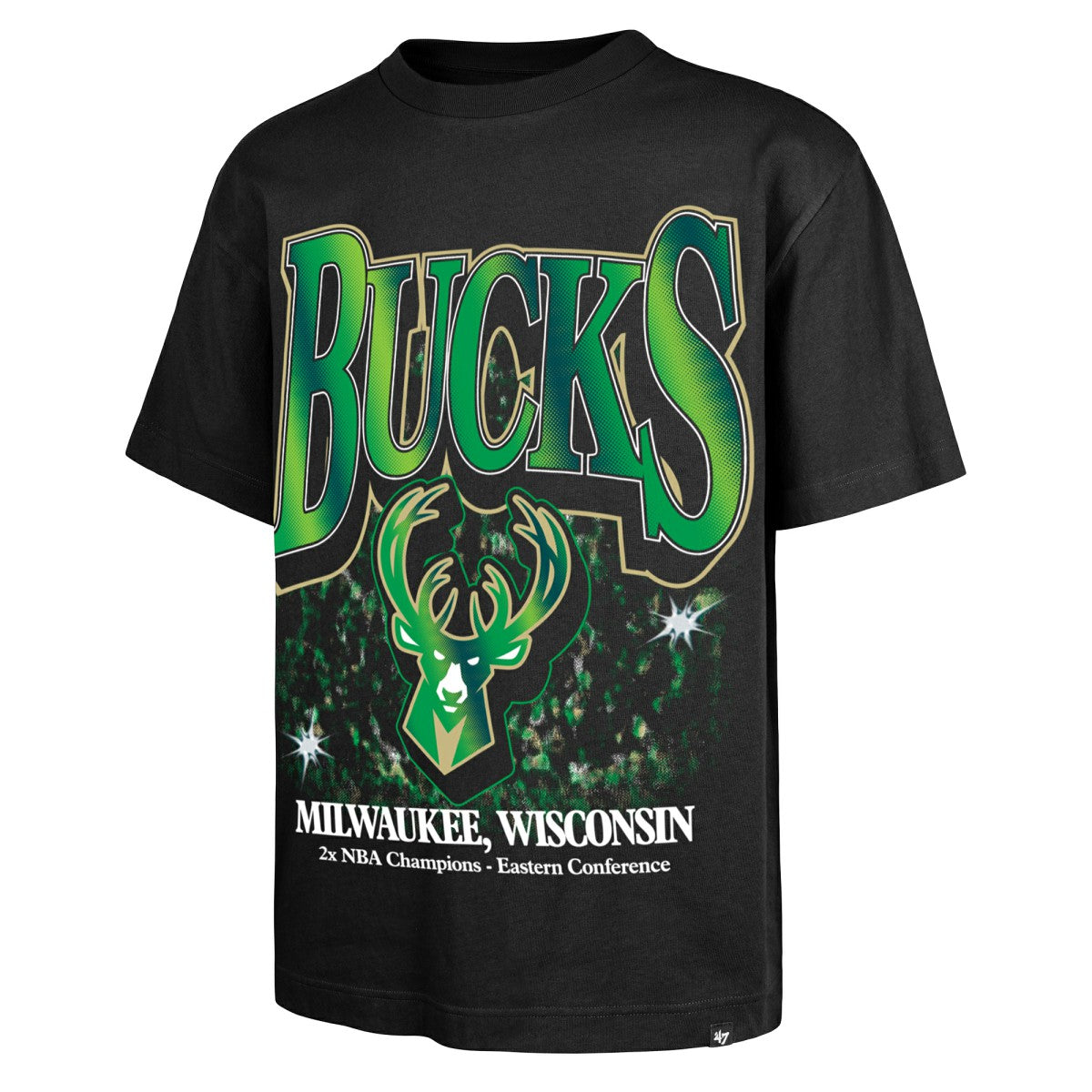 Milwaukee Bucks '47 Past Champs Collection Flashbulb Foundation T-Shirt - Black sale