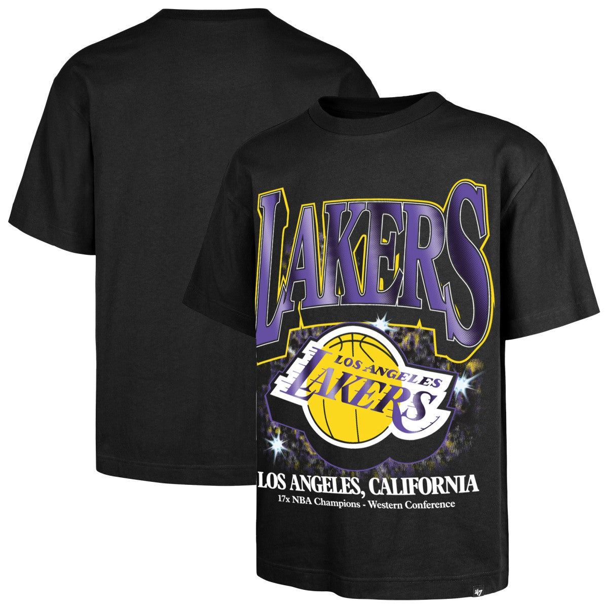 Los Angeles Lakers '47 Past Champs Collection Flashbulb Foundation T-Shirt - Black online