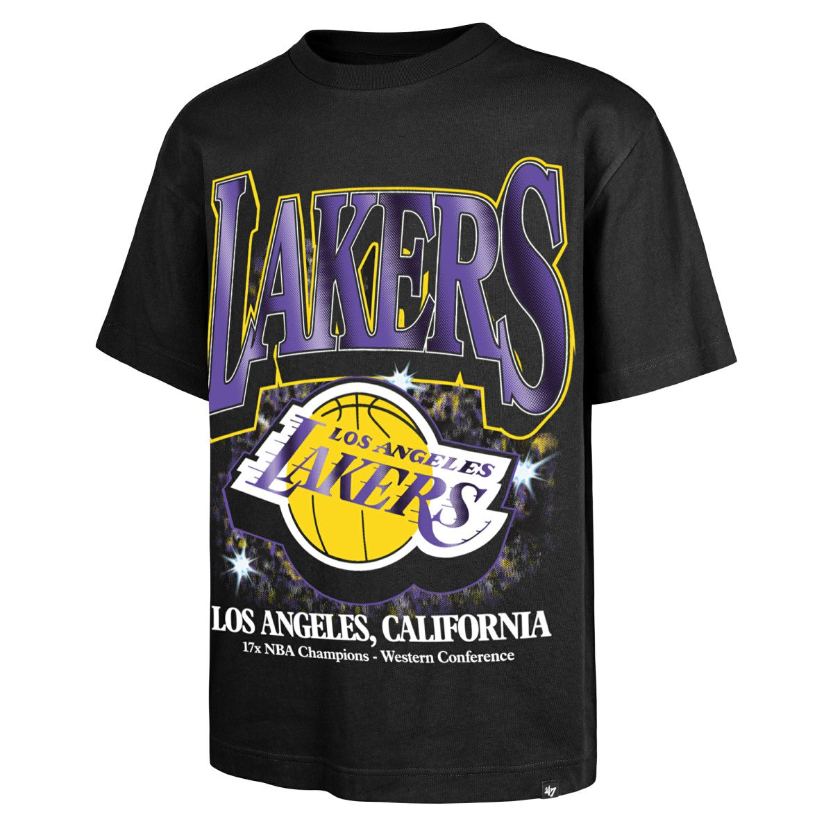 Los Angeles Lakers '47 Past Champs Collection Flashbulb Foundation T-Shirt - Black online