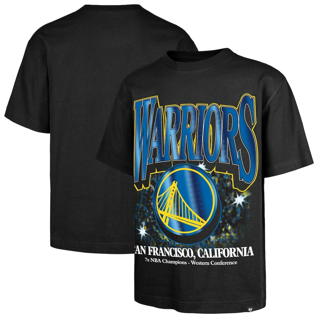 Golden State Warriors '47 Past Champs Collection Flashbulb Foundation T-Shirt sale - Black online