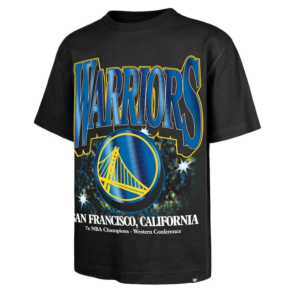 Golden State Warriors '47 Past Champs Collection Flashbulb Foundation T-Shirt sale - Black online