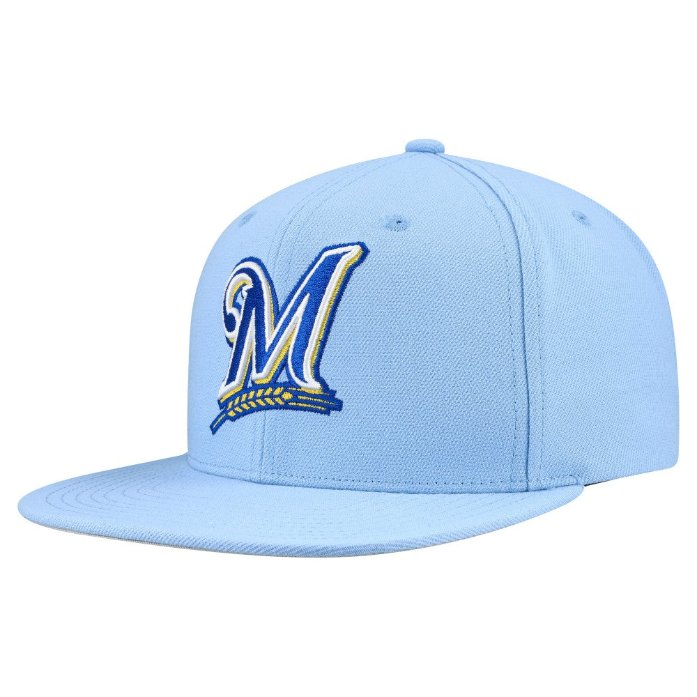 Milwaukee Brewers Cooperstown Collection Basic Flip Snapback Hat Powder Blue