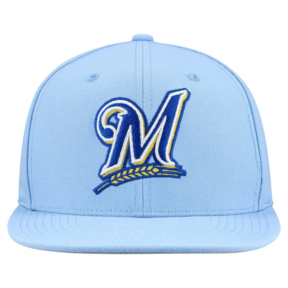 Milwaukee Brewers Cooperstown Collection Basic Flip Snapback Hat Powder Blue