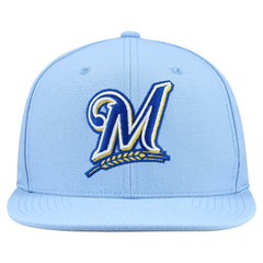Milwaukee Brewers Cooperstown Collection Basic Flip Snapback Hat Powder Blue
