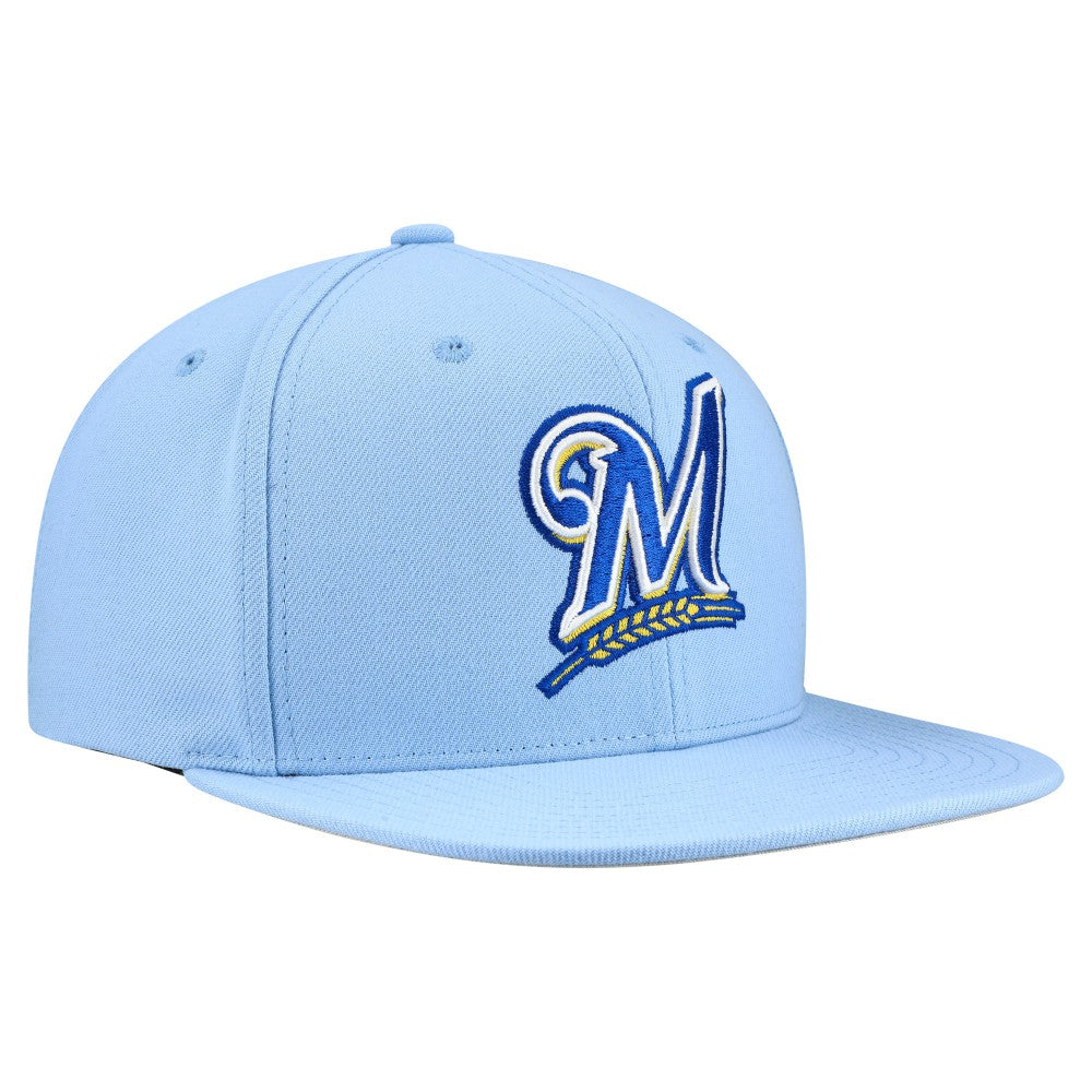 Milwaukee Brewers Cooperstown Collection Basic Flip Snapback Hat Powder Blue