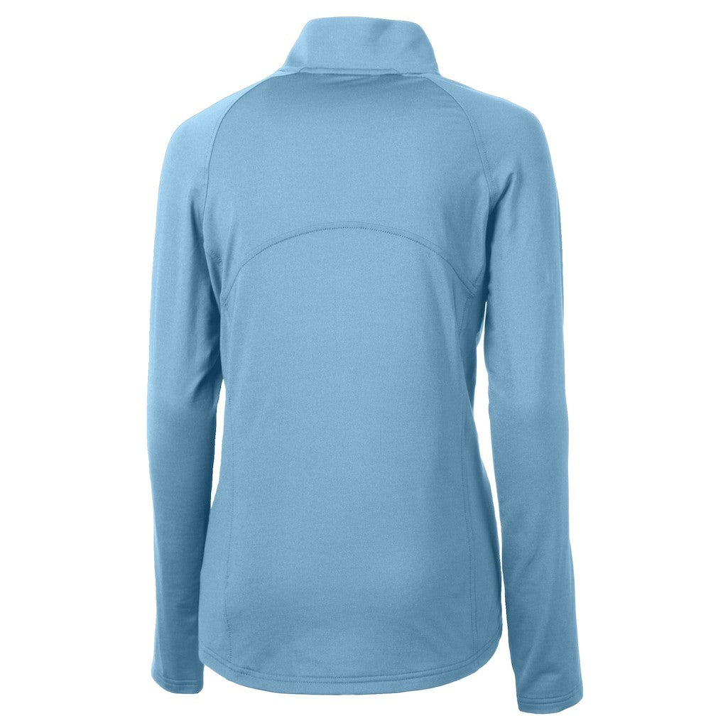 Los Angeles Chargers Cutter & Buck Women's Adapt Eco Knit Stretch Recycled Half-Zip Top - Powder Blue sale