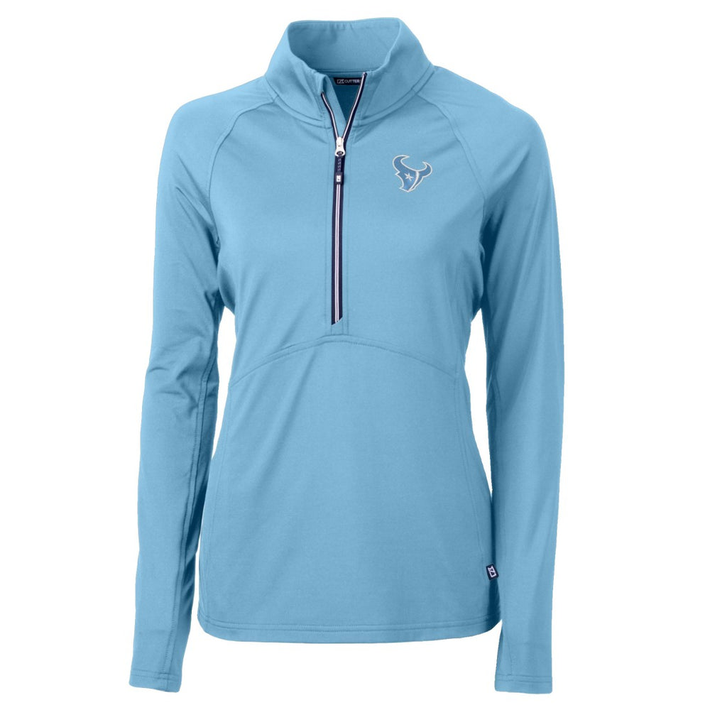 Houston Texans Cutter & Buck Women's Adapt Eco Knit Stretch Recycled Half-Zip Top - Powder Blue online