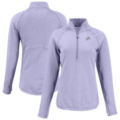 Detroit Lions Cutter & Buck Women's Peshastin Eco Fleece Recycled Half-Zip Top - Purple on sale