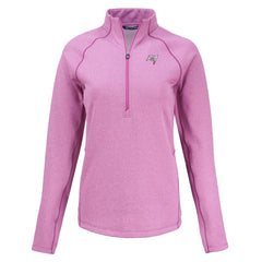 Tampa Bay Buccaneers Cutter & Buck Women's Peshastin Eco Fleece Recycled Half-Zip Top - Pink for sale