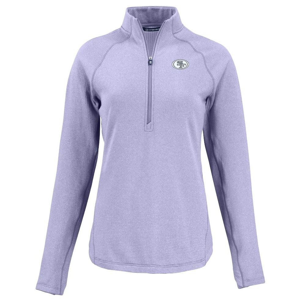 San Francisco 49ers Cutter & Buck Women's Peshastin Eco Fleece Recycled Half-Zip Top - Purple discount
