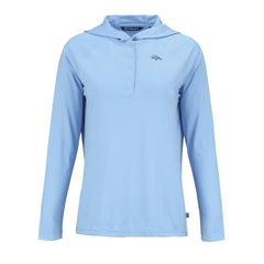 Denver Broncos Cutter & Buck Women's Coastline Epic Comfort Eco Recycled Long Sleeve Hoodie T-Shirt - Powder Blue online