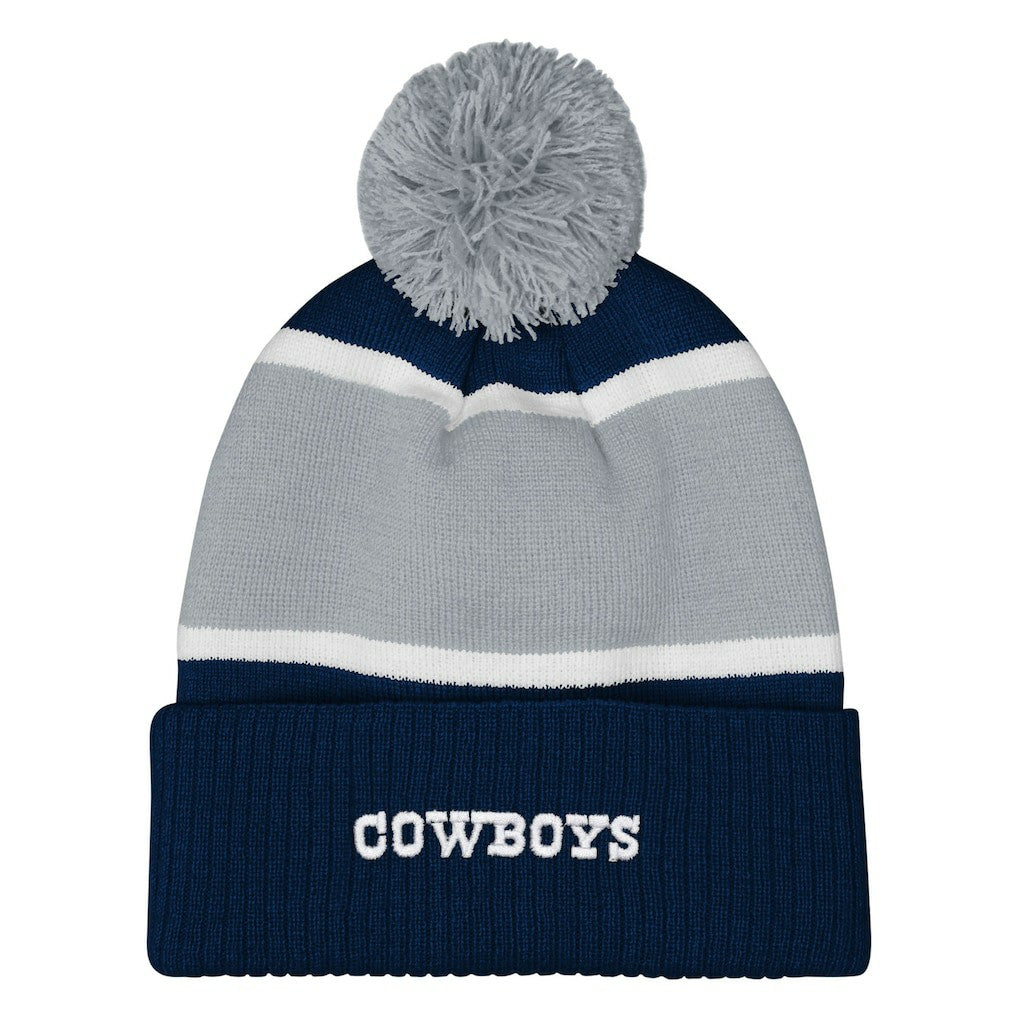 Dallas Cowboys Outerstuff Girls Youth Let's Play Cuffed Knit Hat with Pom - Navy on sale