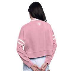Las Vegas Raiders Starter Women's Power Play Cropped Pullover Sweatshirt - Pink online