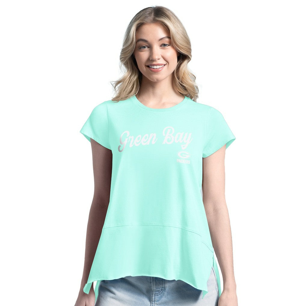 Green Bay Packers Margaritaville Women's Gametime Is Paradise T-Shirt - Mint on sale