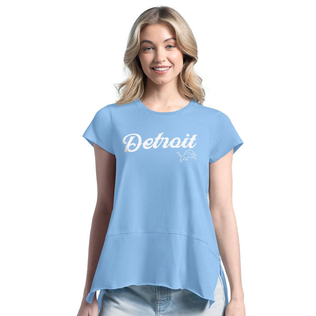 Detroit Lions Margaritaville Women's Gametime Is Paradise T-Shirt - Light Blue outlet