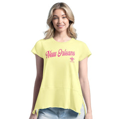 New Orleans Saints Margaritaville Women's Gametime Is Paradise T-Shirt - Yellow on sale