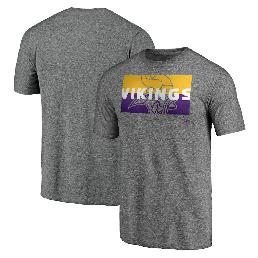 Minnesota Vikings Square Off Tri-Blend T-Shirt - Heather Gray outlet