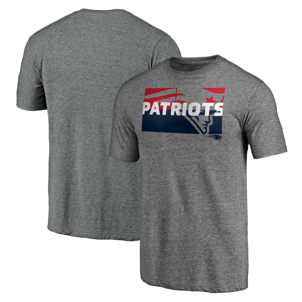 New England Patriots Square Off Tri-Blend T-Shirt - Heather Gray sale