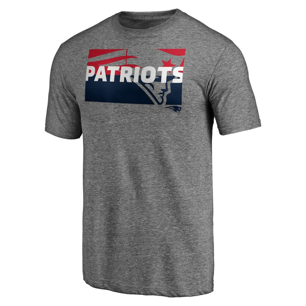 New England Patriots Square Off Tri-Blend T-Shirt - Heather Gray sale